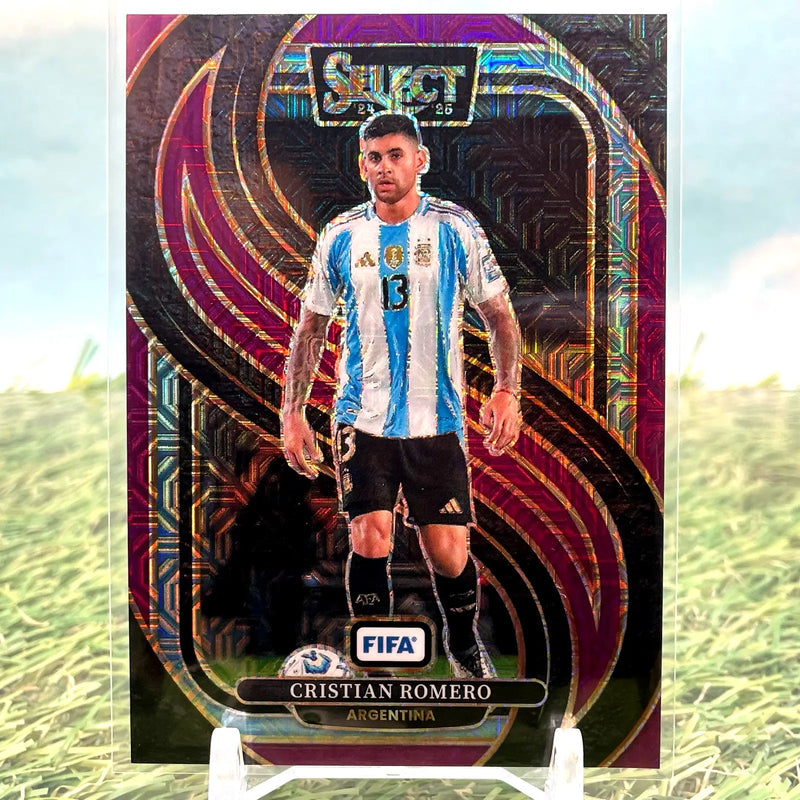 2024-25 Panini Select Fifa Mezzanine Cristian Romero #161 Purple Mojo Prizm - Soccer Card Single