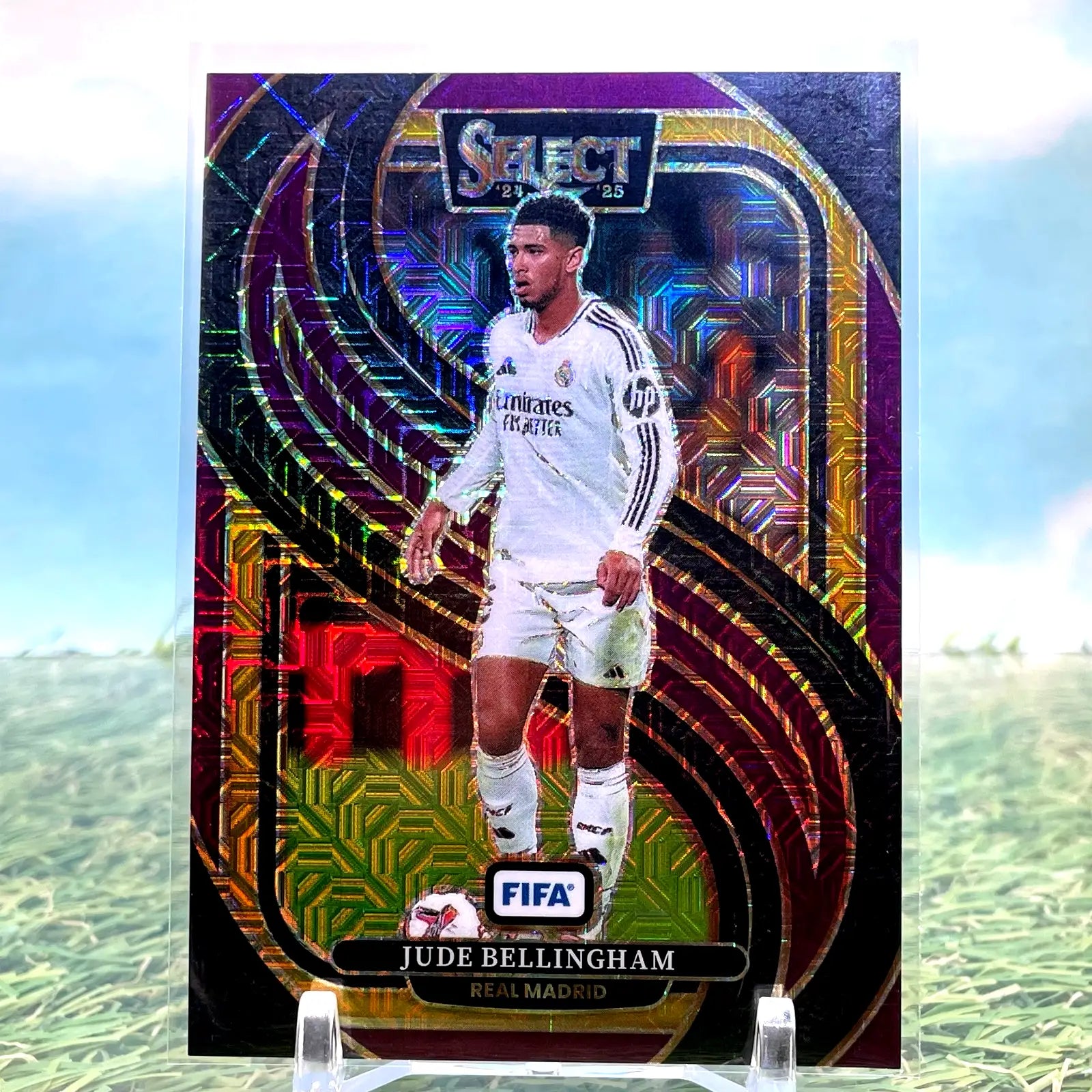 2024-25 Panini Select Fifa Mezzanine Jude Bellingham #102 Purple Mojo Prizm - Soccer Card Single