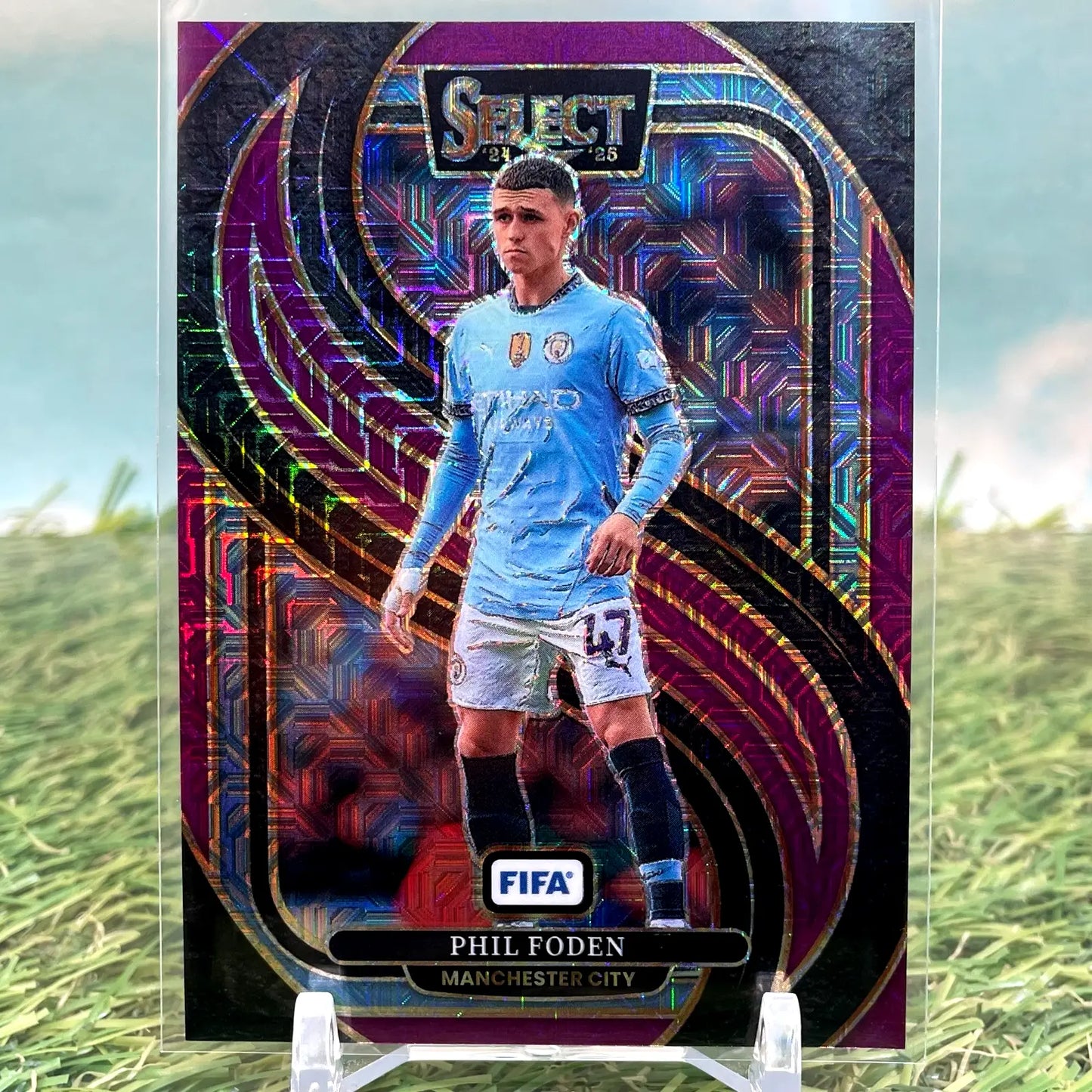 2024-25 Panini Select Fifa Mezzanine Phil Foden #123 Purple Mojo Prizm - Soccer Card Single