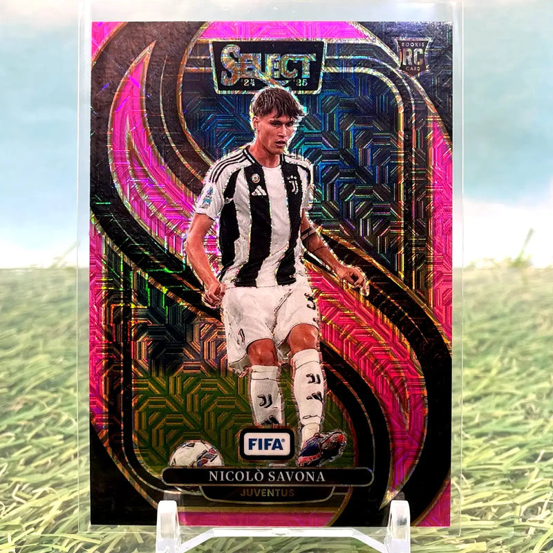 2024-25 Panini Select FIFA NICOLO SAVONA /299 RC Mojo Pink Prizm Mezzanine #140 - Soccer Card Single