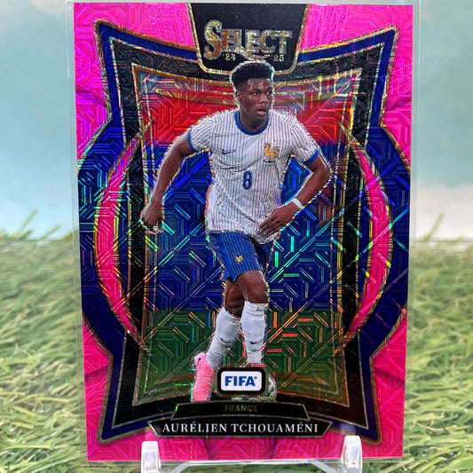 2024-25 Panini Select Fifa Terrace Aurelien Tchouameni #69 Pink Mojo Prizm /299 - Soccer Card Single