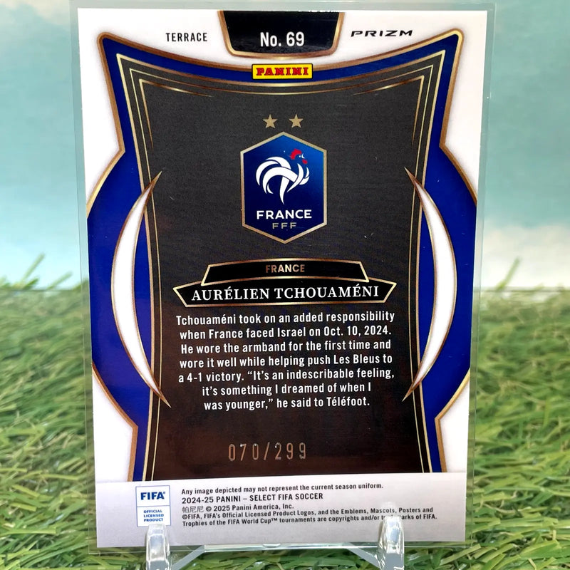 2024-25 Panini Select Fifa Terrace Aurelien Tchouameni #69 Pink Mojo Prizm /299 - Soccer Card Single
