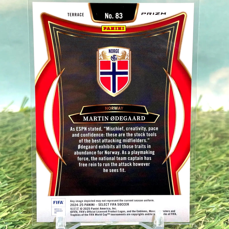 2024-25 Panini Select Fifa Terrace Martin Odegaard #83 Purple Mojo Prizm - Soccer Card Single