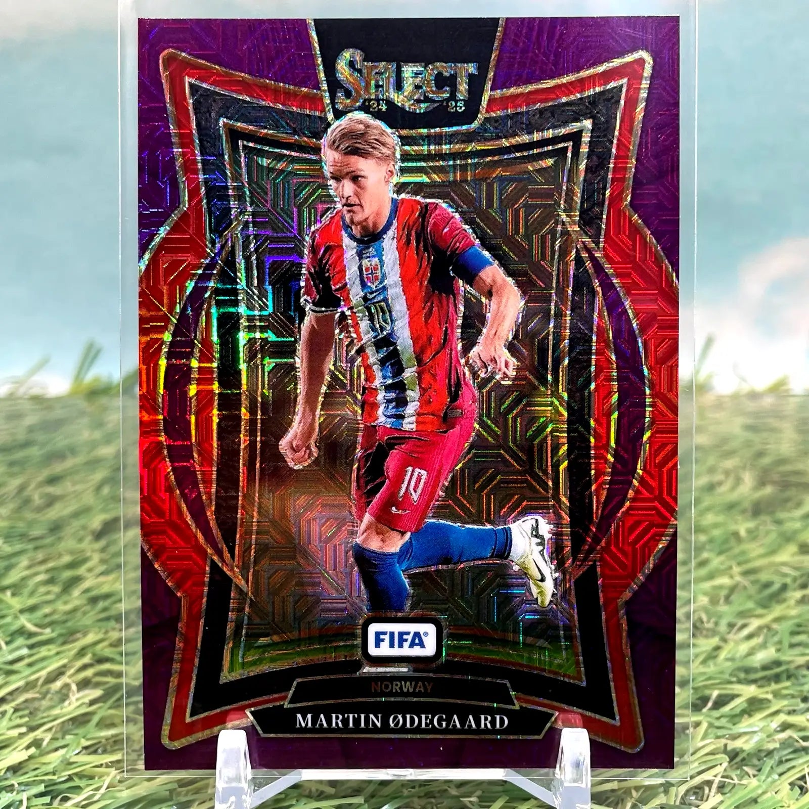 2024-25 Panini Select Fifa Terrace Martin Odegaard #83 Purple Mojo Prizm - Soccer Card Single