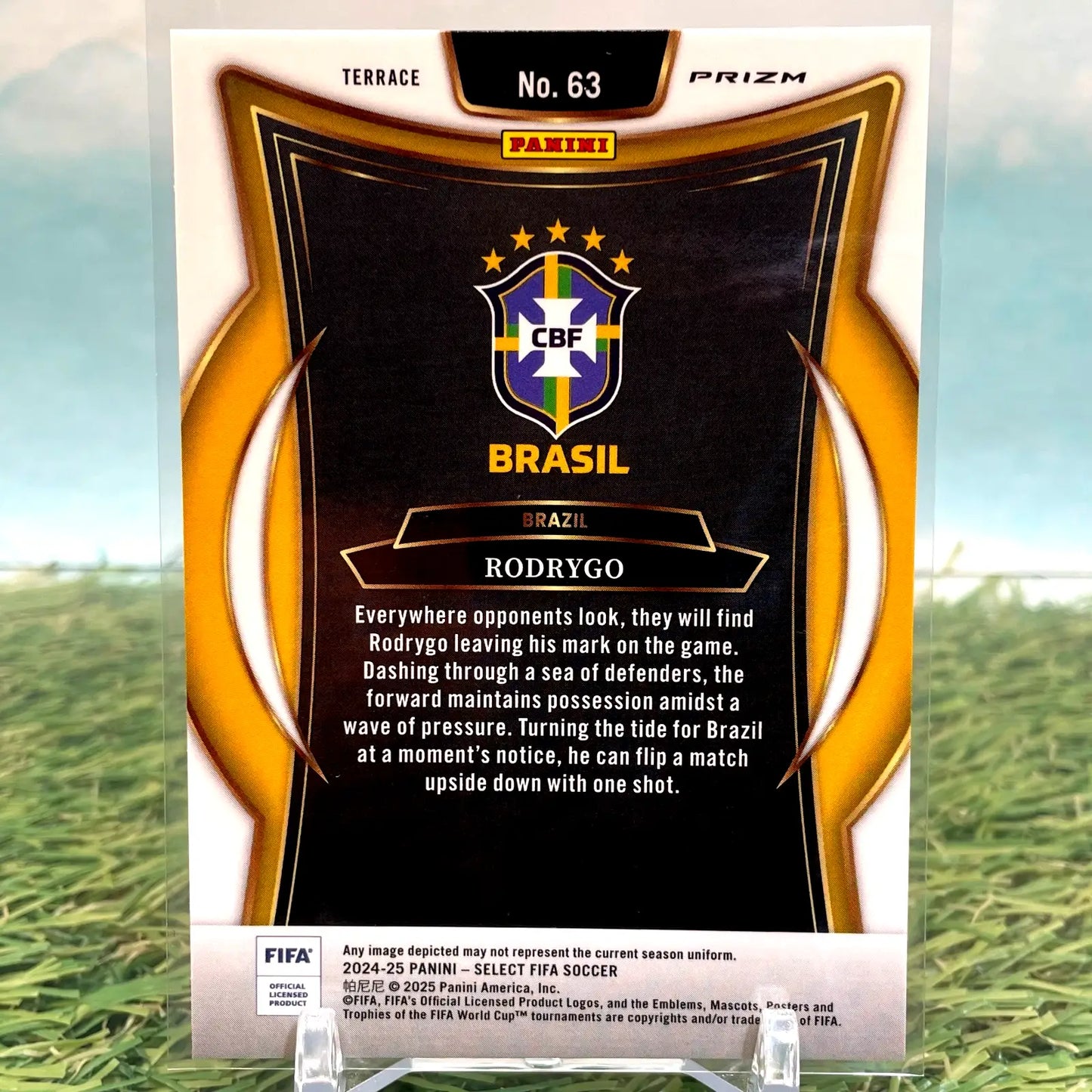 2024-25 Panini Select FIFA Terrace Rodrygo #63 Purple Mojo Prizm - Soccer Card Single