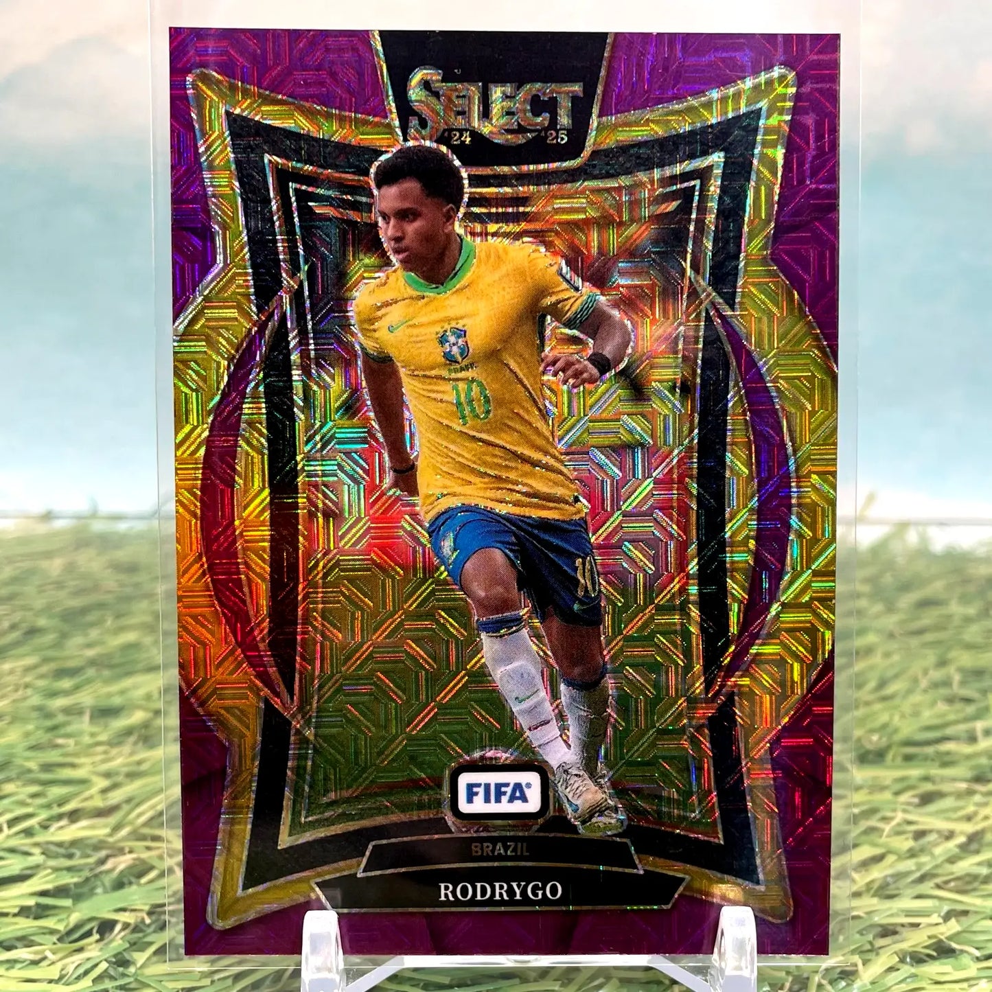 2024-25 Panini Select FIFA Terrace Rodrygo #63 Purple Mojo Prizm - Soccer Card Single