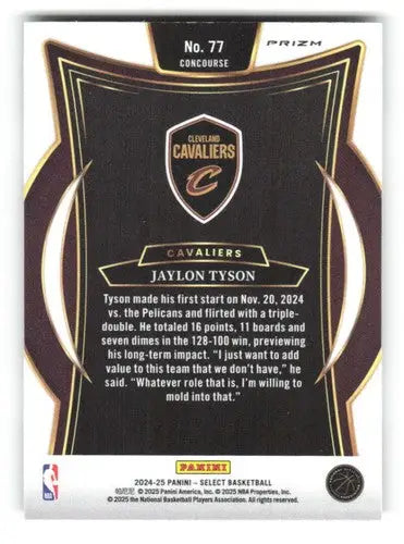 2024-25 Panini Select Green White Purple Prizms #77 Jaylon Tyson NM-MT ID:80954 - Basketball Card Single