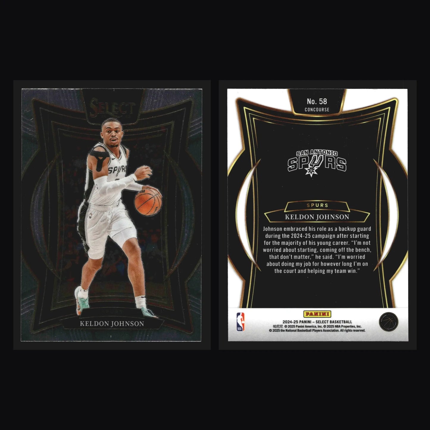 2024-25 Panini Select Keldon Johnson #58 Concourse San Antonio Spurs - Basketball Card Single