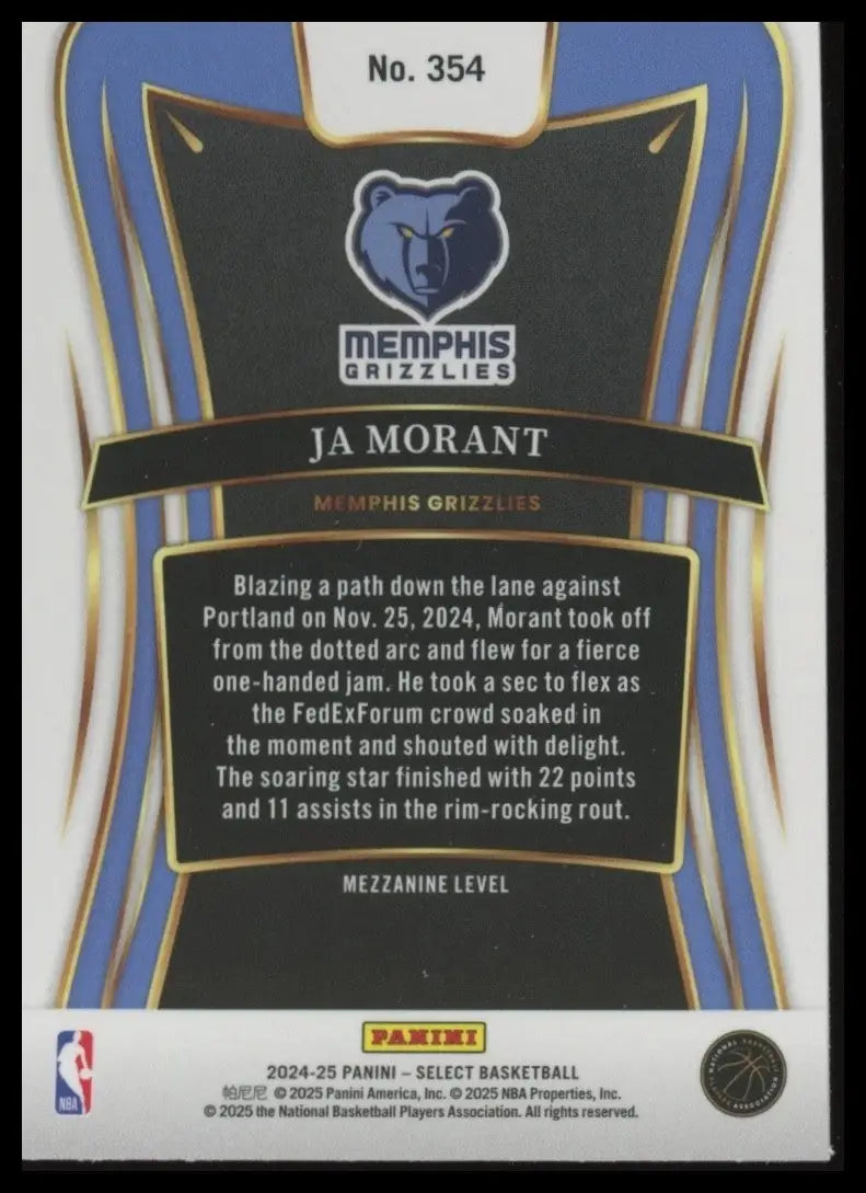 2024-25 Panini Select - Mezzanine Ja Morant #354