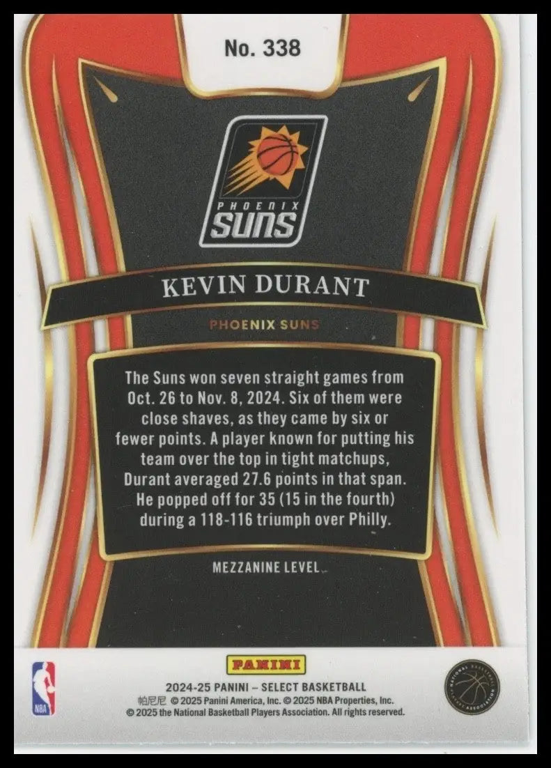 2024-25 Panini Select - Mezzanine Kevin Durant #338