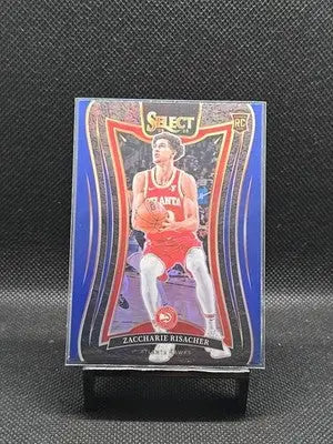 2024-25 Panini Select - Mezzanine Zaccharie Risacher #379 Blue Prizm (RC)