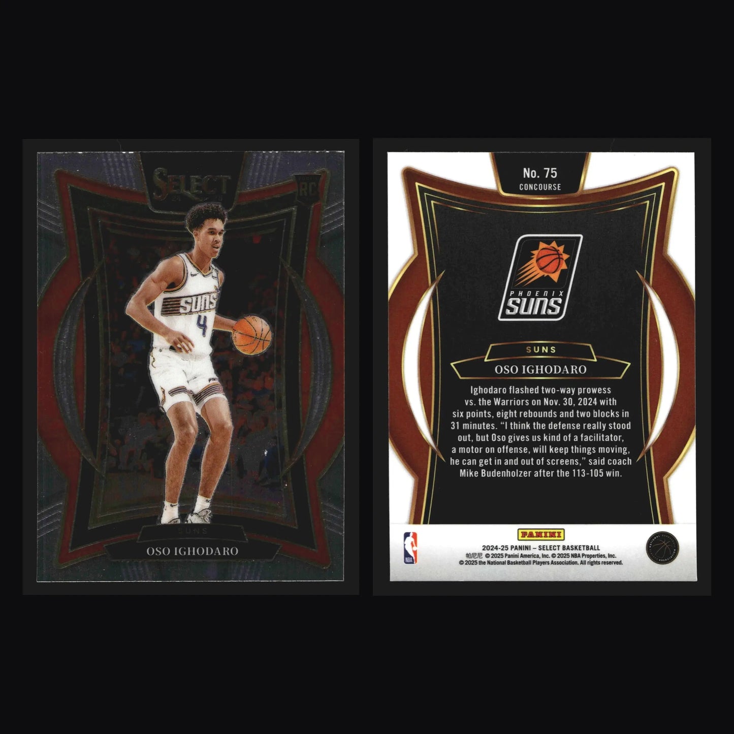 2024-25 Panini Select Oso Ighodaro #75 Concourse RC Phoenix Suns - Basketball Card Single
