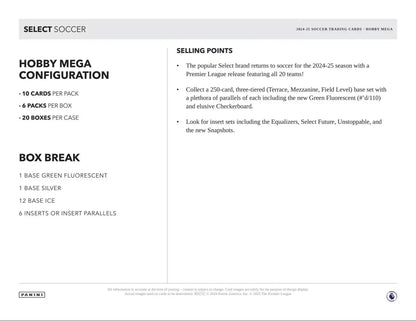 2024-25 Panini Select Premier League EPL Soccer Mega Box | Columbia Sports Cards - Sports Card Hobby Boxes