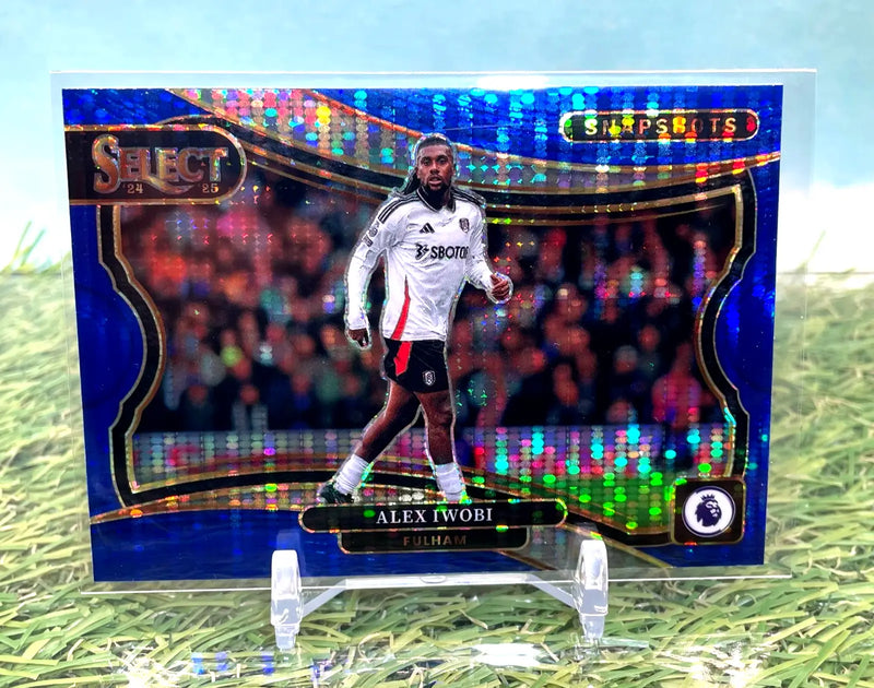 2024-25 Panini Select Premier League Snapshots Alex Iwobi #5 Blue Pulsar Prizm - Soccer Card Single