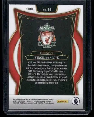 2024-25 Panini Select Premier League Soccer Virgil van Dijk #44 Soccer - Soccer Card Single