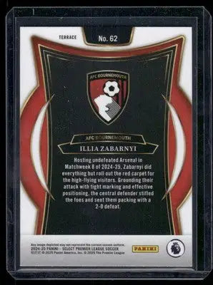 2024-25 Panini Select Premier League Terrace Illia Zabarnyi #62 Soccer - Soccer Card Single