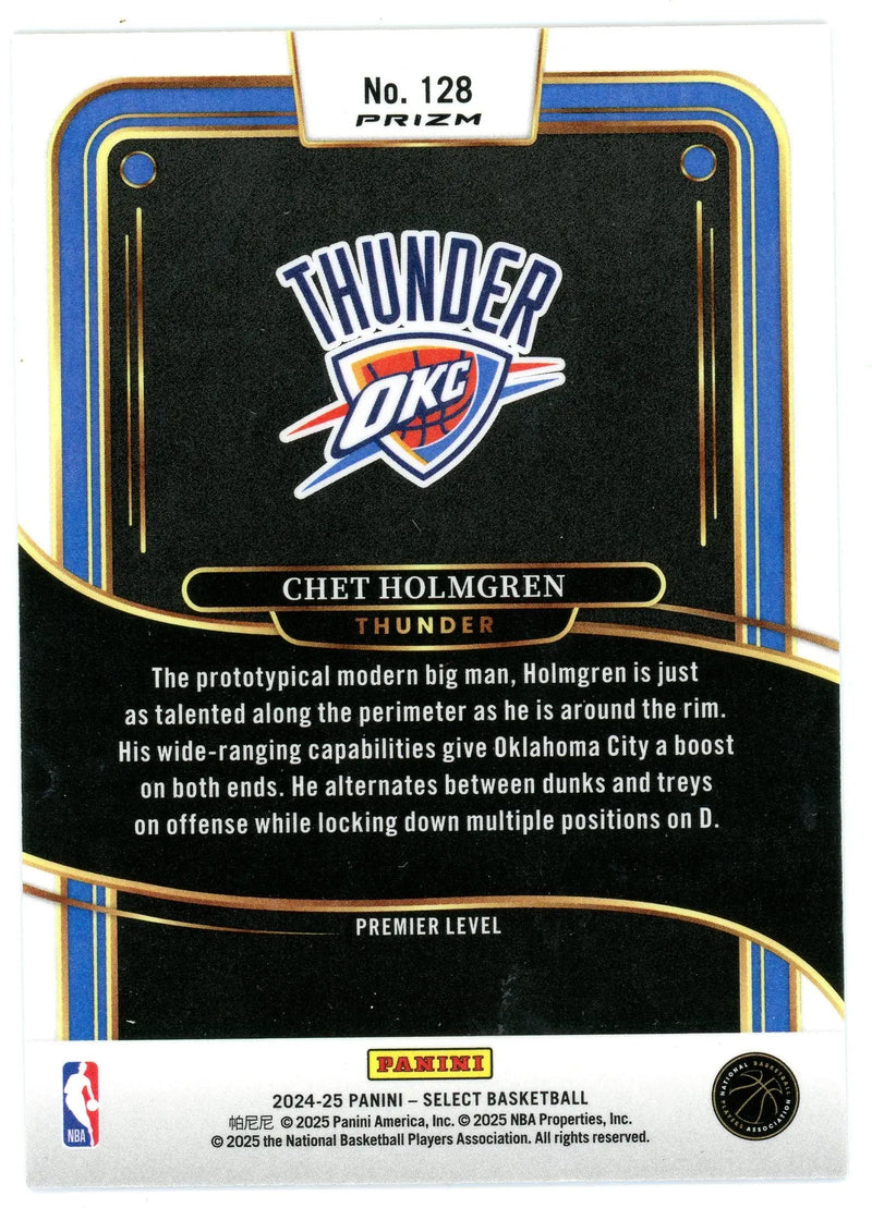 2024-25 Panini Select Premier Level Chet Holmgren #128 Scope Prizm Thunder - Basketball Card Single
