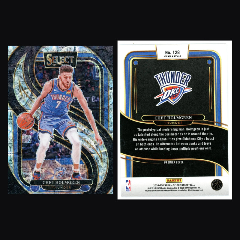 2024-25 Panini Select Premier Level Chet Holmgren #128 Scope Prizm Thunder - Basketball Card Single
