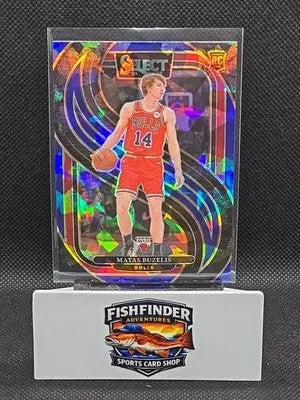 2024-25 Panini Select - Premier Level Matas Buzelis #166 Blue Cracked Ice Prizm - Basketball Card Single