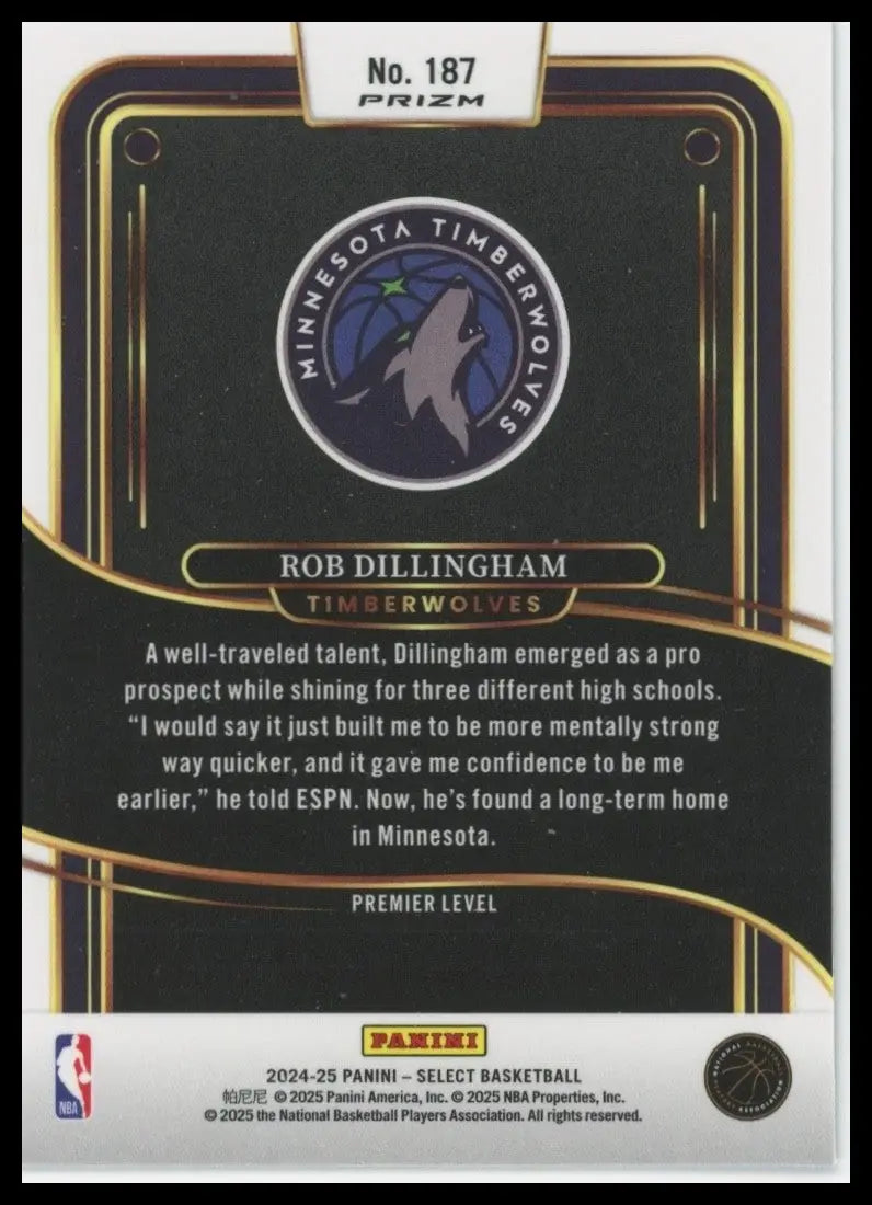 2024-25 Panini Select - Premier Level Rob Dillingham #187 Green White Purple...
