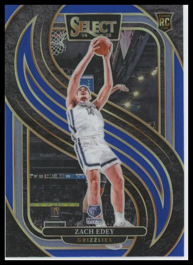 2024-25 Panini Select - Premier Level Zach Edey #192 Blue Prizm (RC)