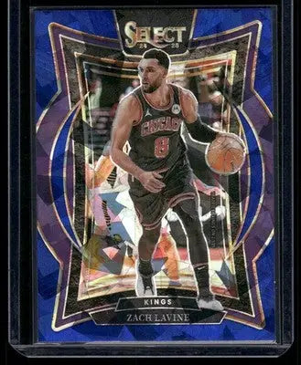 2024-25 Panini Select Prizm Concourse Zach LaVine #10 Cracked Ice Concourse Blue - Basketball Card Single