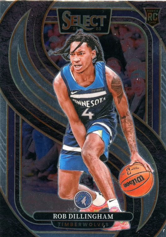2024-25 Panini Select Rob Dillingham #187 Premier Level RC Timberwolves - Basketball Card Single