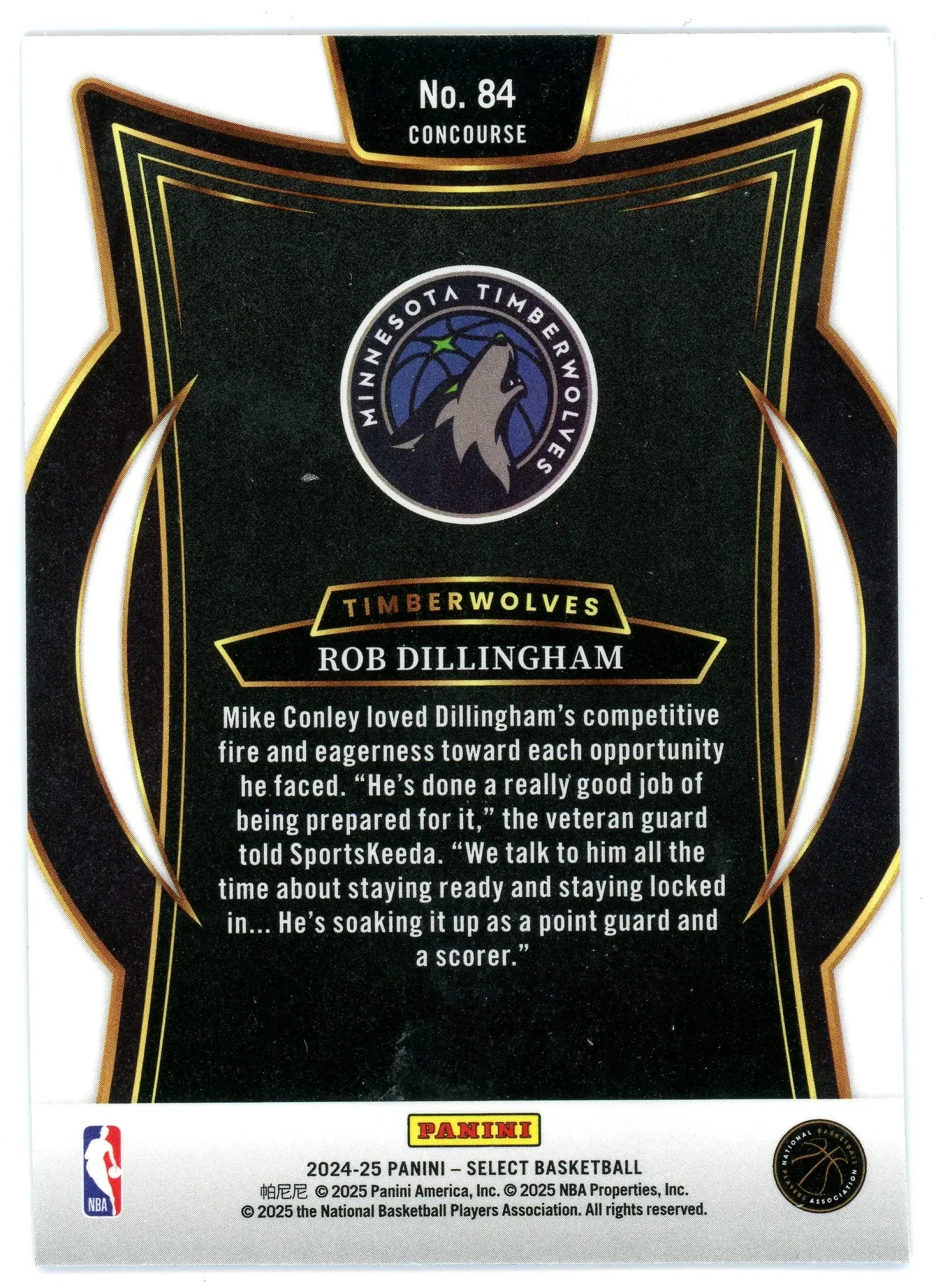 2024-25 Panini Select Rob Dillingham #84 Concourse Blue Retail RC - Basketball Card Single