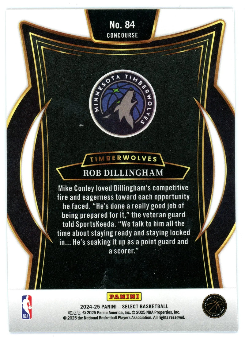 2024-25 Panini Select Rob Dillingham #84 Concourse Blue Retail RC - Basketball Card Single