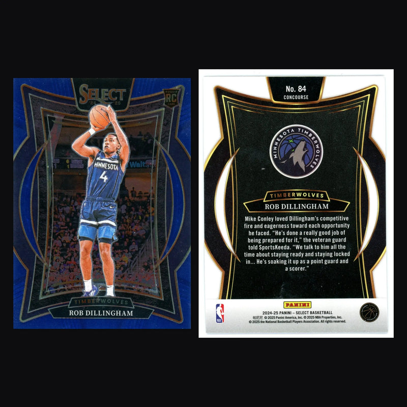 2024-25 Panini Select Rob Dillingham #84 Concourse Blue Retail RC - Basketball Card Single