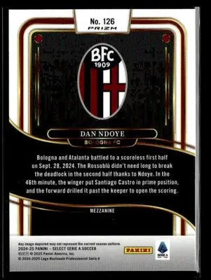 2024-25 Panini Select Serie A #126 Dan Ndoye White Sparkle - Soccer Card Single