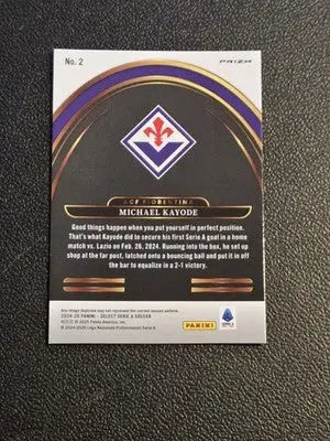 2024-25 Panini Select Serie A #2 Michael Kayode Select Future - Soccer Card Single