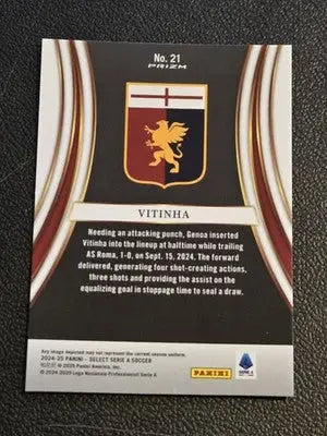 2024-25 Panini Select Serie A #21 Vitinha Equalizers - Soccer Card Single