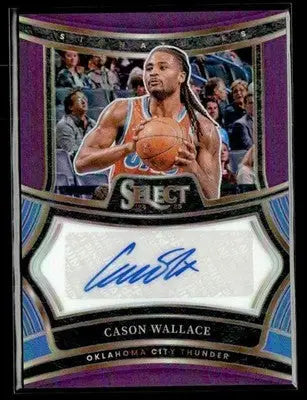 2024-25 Panini Select #SIG-CAS Cason Wallace Signatures Purple Prizm #70/75 - Basketball Card Single