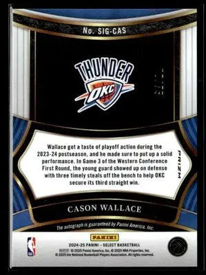 2024-25 Panini Select #SIG-CAS Cason Wallace Signatures Purple Prizm #70/75 - Basketball Card Single
