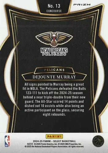 2024-25 Panini Select Silver Prizms #13 Dejounte Murray NM-MT Pelicans ID:80920 - Basketball Card Single