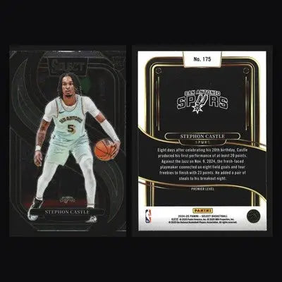 2024-25 Panini Select Stephon Castle #175 Premier Level San Antonio Spurs RC - Basketball Card Single