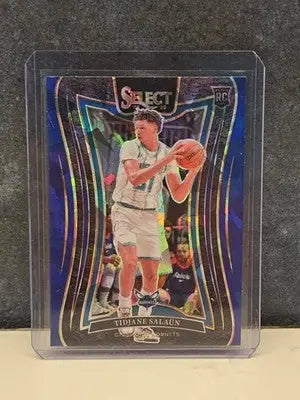 2024-25 Panini Select Tidjane Salaun (RC) Blue Cracked Ice Prizm #397 Mezzanine - Basketball Card Single
