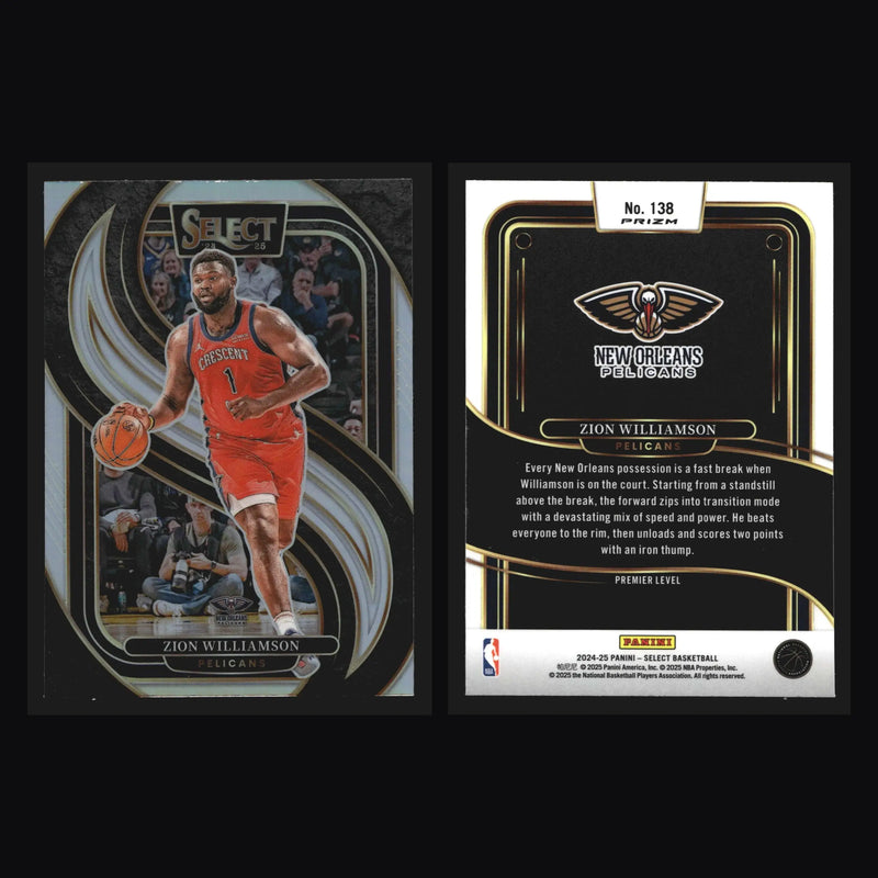 2024-25 Panini Select Zion Williamson #138 Premier Level Silver Prizm
