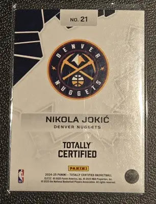 2024-25 Panini Totally Certified #21 Nikola Jokic Rock the Rim - Basketball Card Single