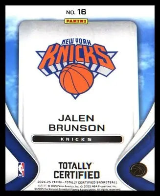 2024-25 Panini Totally Certified Franchise Foundations Mirror #16 Jalen Brunson