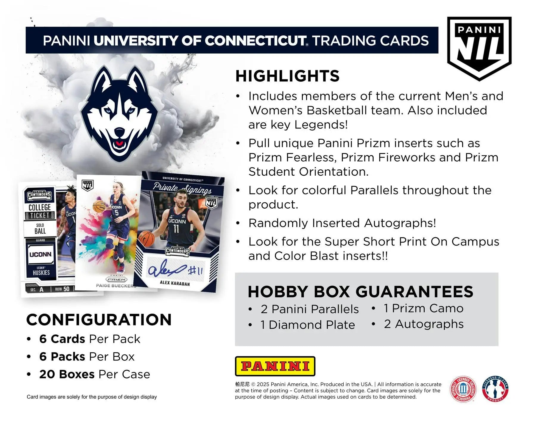 2024-25 Panini UConn Collegiate Basketball Hobby Box - Sports Card Hobby Boxes