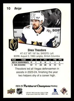 2024-25 Parkhurst Champions #10 Shea Theodore - Hockey Card Single