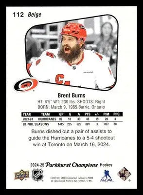 2024-25 Parkhurst Champions #112 Brent Burns - Hockey Card Single