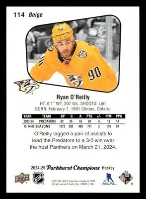 2024-25 Parkhurst Champions #114 Ryan O’Reilly - Hockey Card Single
