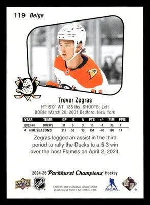 2024-25 Parkhurst Champions #119 Trevor Zegras - Hockey Card Single