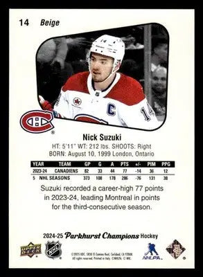 2024-25 Parkhurst Champions #14 Nick Suzuki - Hockey Card Single