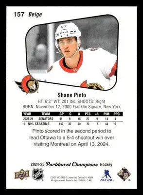 2024-25 Parkhurst Champions #157 Shane Pinto - Hockey Card Single