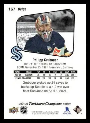 2024-25 Parkhurst Champions #167 Philipp Grubauer - Hockey Card Single