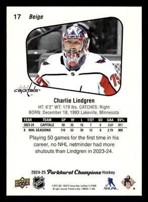 2024-25 Parkhurst Champions #17 Charlie Lindgren - Hockey Card Single